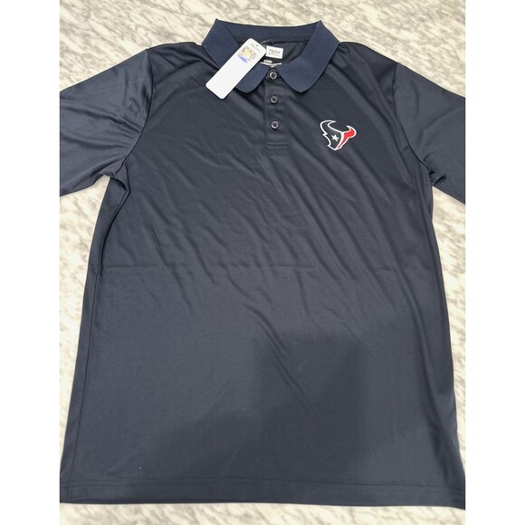 Houston Texans NFL Team Apparel Men's Polo Shirt Blue Logo Large NEW - Picture 3 of 5